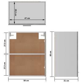 Dulapuri suspendate, 2 buc., gri beton, 50x31x60 cm, pal, 11 image
