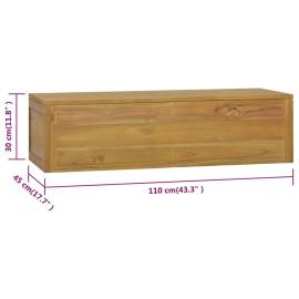 Dulap de baie suspendat, 110x45x30 cm, lemn masiv de tec, 9 image