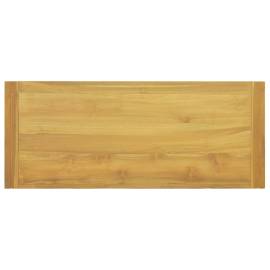 Dulap de baie suspendat, 110x45x35 cm, lemn masiv de tec, 4 image