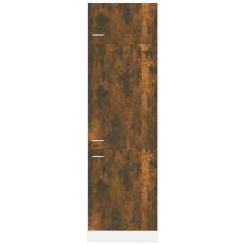 Dulap de frigider, stejar fumuriu, 60x57x207 cm, lemn prelucrat, 4 image