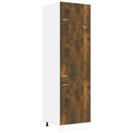 Dulap de frigider, stejar fumuriu, 60x57x207 cm, lemn prelucrat, 2 image