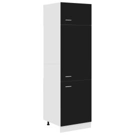 Dulap pentru frigider, negru, 60 x 57 x 207 cm, pal, 2 image