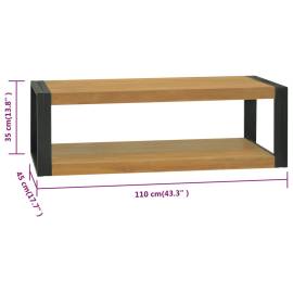 Dulap de baie suspendat, 110x45x35 cm, lemn masiv de tec, 6 image