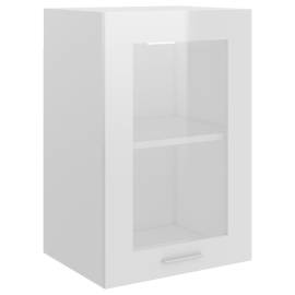 Dulap de sticlă suspendat, alb extralucios, 40x31x60 cm, pal, 2 image