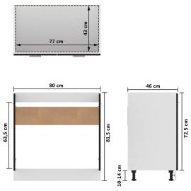 Dulap inferior de chiuvetă, negru, 80 x 46 x 81,5 cm, pal, 10 image