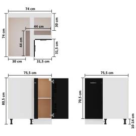 Dulap inferior de colț, negru, 75,5 x 75,5 x 80,5 cm, pal, 10 image