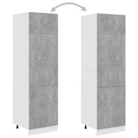 Dulap pentru frigider, gri beton, 60 x 57 x 207 cm, pal, 4 image
