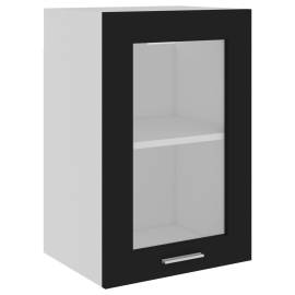Dulap de sticlă suspendat, negru, 40 x 31 x 60 cm, pal, 2 image
