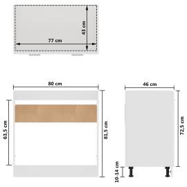 Dulap inferior de chiuvetă, alb, 80 x 46 x 81,5 cm, pal, 10 image