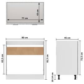 Dulap inferior de chiuvetă, gri sonoma, 80x46x81,5 cm, lemn, 10 image