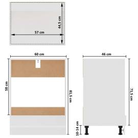 Dulap pentru cuptor, alb, 60 x 46 x 81,5 cm, pal, 9 image