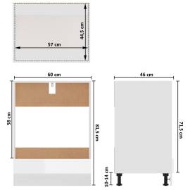 Dulap pentru cuptor, alb extralucios, 60 x 46 x 81,5 cm, pal, 9 image