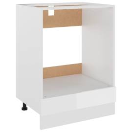 Dulap pentru cuptor, alb extralucios, 60 x 46 x 81,5 cm, pal, 2 image