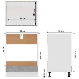 Dulap pentru cuptor, gri beton, 60 x 46 x 81,5 cm, pal, 9 image