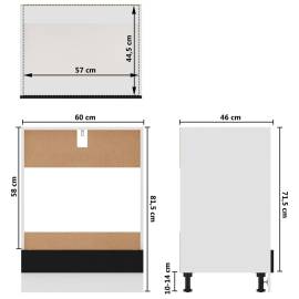 Dulap pentru cuptor, negru, 60 x 46 x 81,5 cm, pal, 9 image