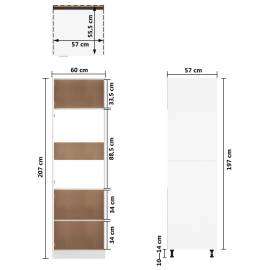 Dulap pentru frigider, alb, 60 x 57 x 207 cm, pal, 9 image