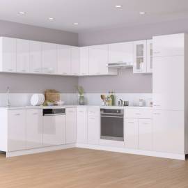 Dulap pentru frigider, alb extralucios, 60x57x207 cm, pal, 3 image