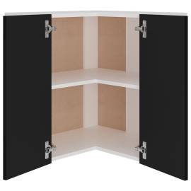 Dulap suspendat de colț, negru, 57x57x60 cm, pal, 5 image