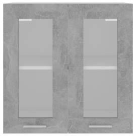 Dulap suspendat de sticlă, gri beton, 60 x 31 x 60 cm, pal, 6 image