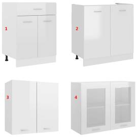 Set dulapuri bucătărie, 4 piese, alb extralucios lemn prelucrat, 9 image