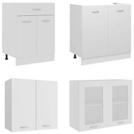 Set dulapuri de bucătărie, 4 piese, alb, lemn prelucrat, 4 image