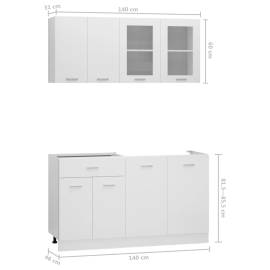 Set dulapuri de bucătărie, 4 piese, alb, lemn prelucrat, 8 image