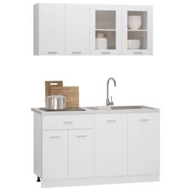 Set dulapuri de bucătărie, 4 piese, alb, lemn prelucrat, 3 image