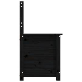 Bancă, negru, 80x41x77 cm, lemn masiv de pin, 8 image