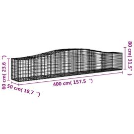 Coșuri gabion arcuite 2 buc, 400x50x60/80 cm, fier galvanizat, 6 image