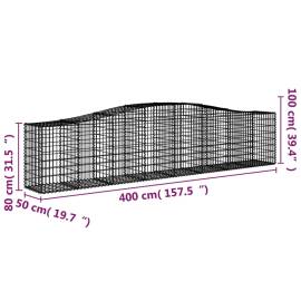 Coșuri gabion arcuite 4 buc, 400x50x80/100 cm, fier galvanizat, 6 image