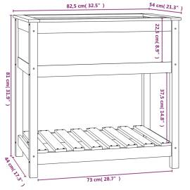 Jardinieră cu raft, 82,5x54x81 cm, lemn masiv de pin, 8 image