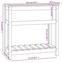 Jardinieră cu raft, maro miere, 82,5x34,5x81 cm, lemn masiv pin, 8 image