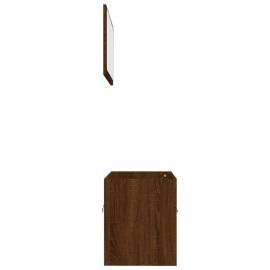 Set mobilier de baie, 2 piese, stejar maro, lemn prelucrat, 6 image