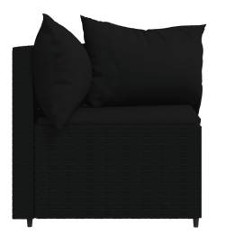 Canapele de colț de grădină cu perne 2 buc. negru poliratan, 6 image