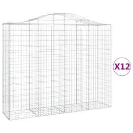 Coș gabion arcuit, 12 buc, 200x50x160/180 cm, fier galvanizat, 2 image