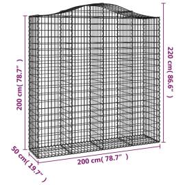 Coșuri gabion arcuite, 4 buc 200x50x200/220 cm, fier galvanizat, 6 image