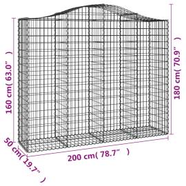 Coșuri gabion arcuite 7 buc, 200x50x160/180 cm, fier galvanizat, 6 image