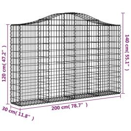 Coșuri gabion arcuite 11 buc, 200x30x120/140cm, fier galvanizat, 6 image