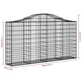 Coșuri gabion arcuite 15 buc, 200x30x100/120 cm fier galvanizat, 6 image