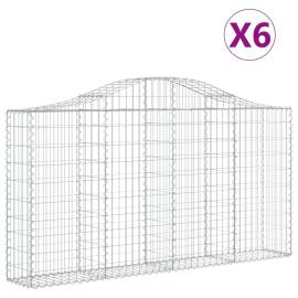 Coșuri gabion arcuite 6 buc, 200x30x100/120 cm fier galvanizat, 2 image