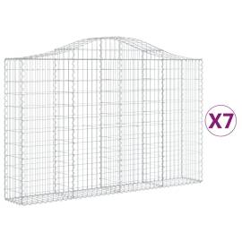 Coșuri gabion arcuite 7 buc, 200x30x120/140 cm, fier galvanizat, 2 image