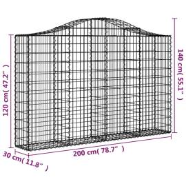 Coșuri gabion arcuite 7 buc, 200x30x120/140 cm, fier galvanizat, 6 image