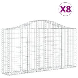 Coșuri gabion arcuite 8 buc, 200x30x100/120 cm fier galvanizat, 2 image