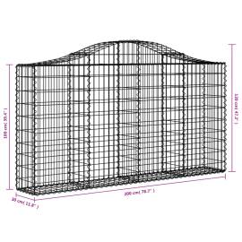 Coșuri gabion arcuite 9 buc, 200x30x100/120 cm fier galvanizat, 6 image