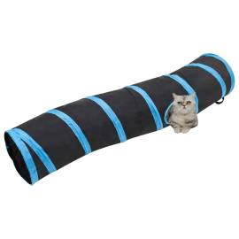 Tunel pentru pisici în formă s, negru/albastru 122 cm poliester, 2 image
