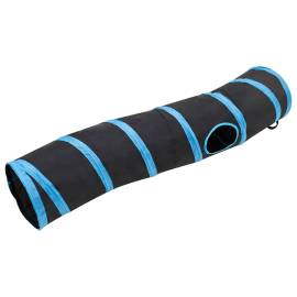 Tunel pentru pisici în formă s, negru/albastru 122 cm poliester, 3 image