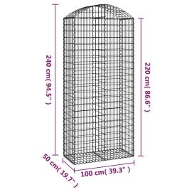 Coș gabion arcuit, 100x50x220/240 cm, fier galvanizat, 5 image