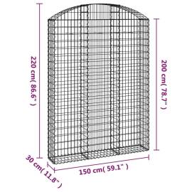 Coș gabion arcuit, 150x30x200/220 cm, fier galvanizat, 5 image