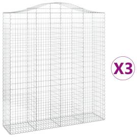 Coșuri gabion arcuite, 3 buc, 200x50x220/240cm, fier galvanizat, 2 image