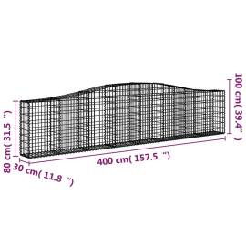 Coșuri gabion arcuite 10 buc, 400x30x80/100 cm, fier galvanizat, 6 image